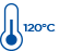 hőmérséklet 120°C-ig