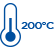 hőmérséklet 200°C-ig